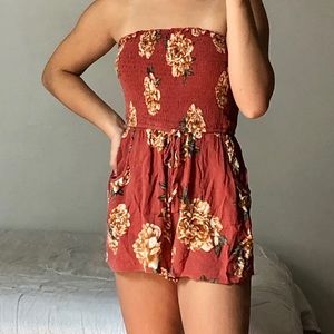 Floral Strapless Romper